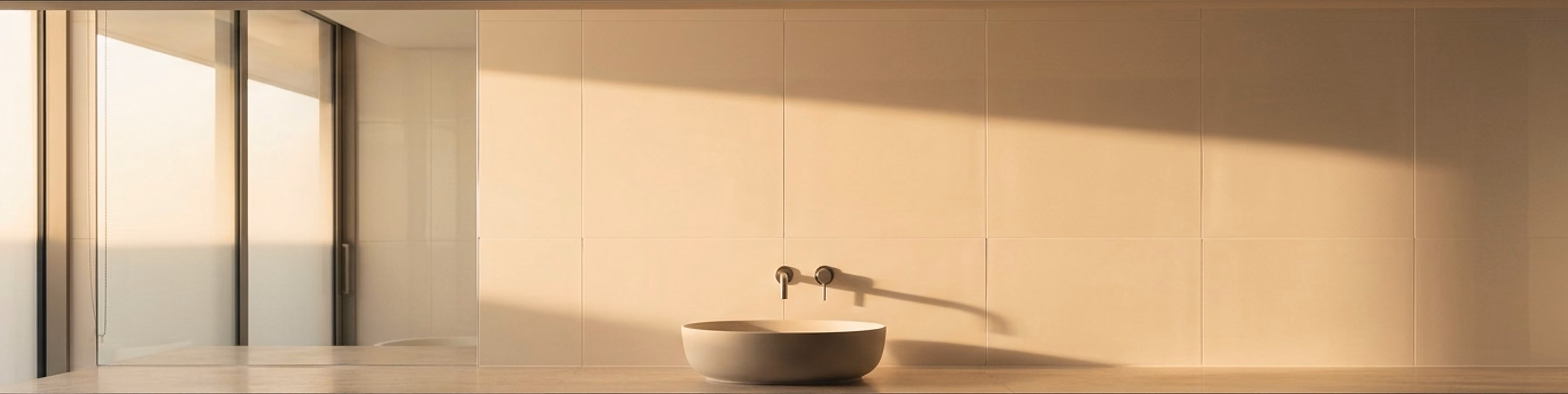 Ceramic in a luxury interior at sunrise.