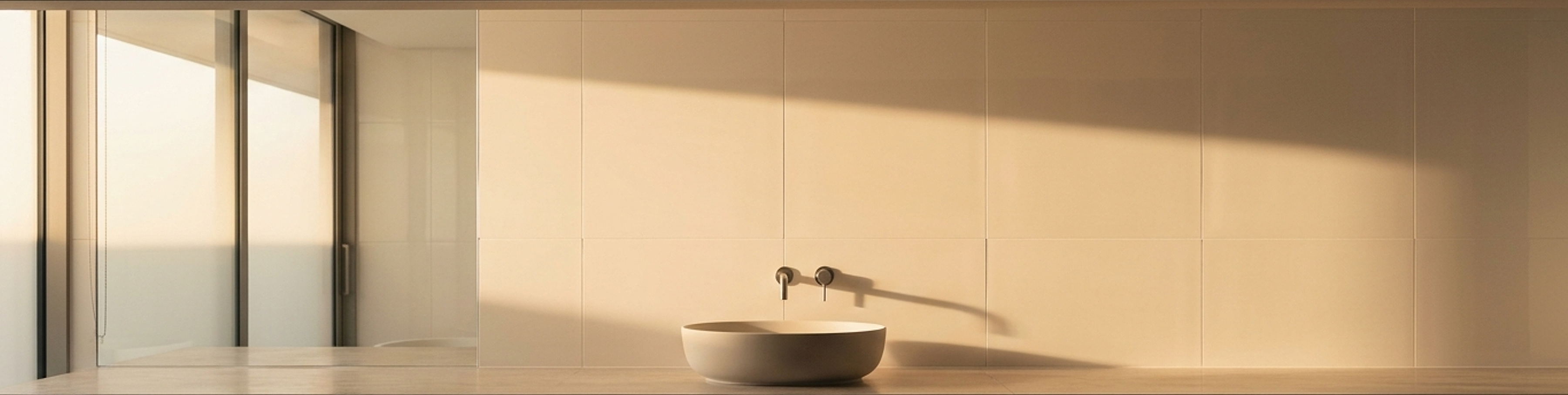 Ceramic in a luxury interior at sunrise.