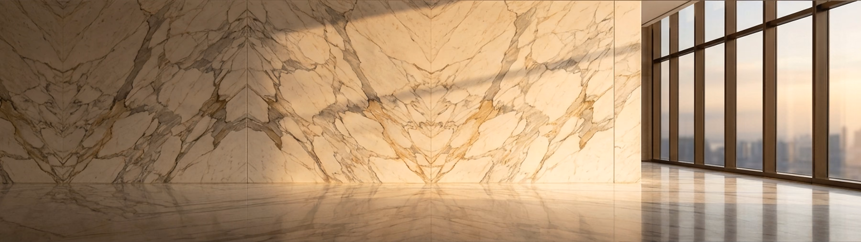 Marble & Stone in a luxury interior at sunrise.