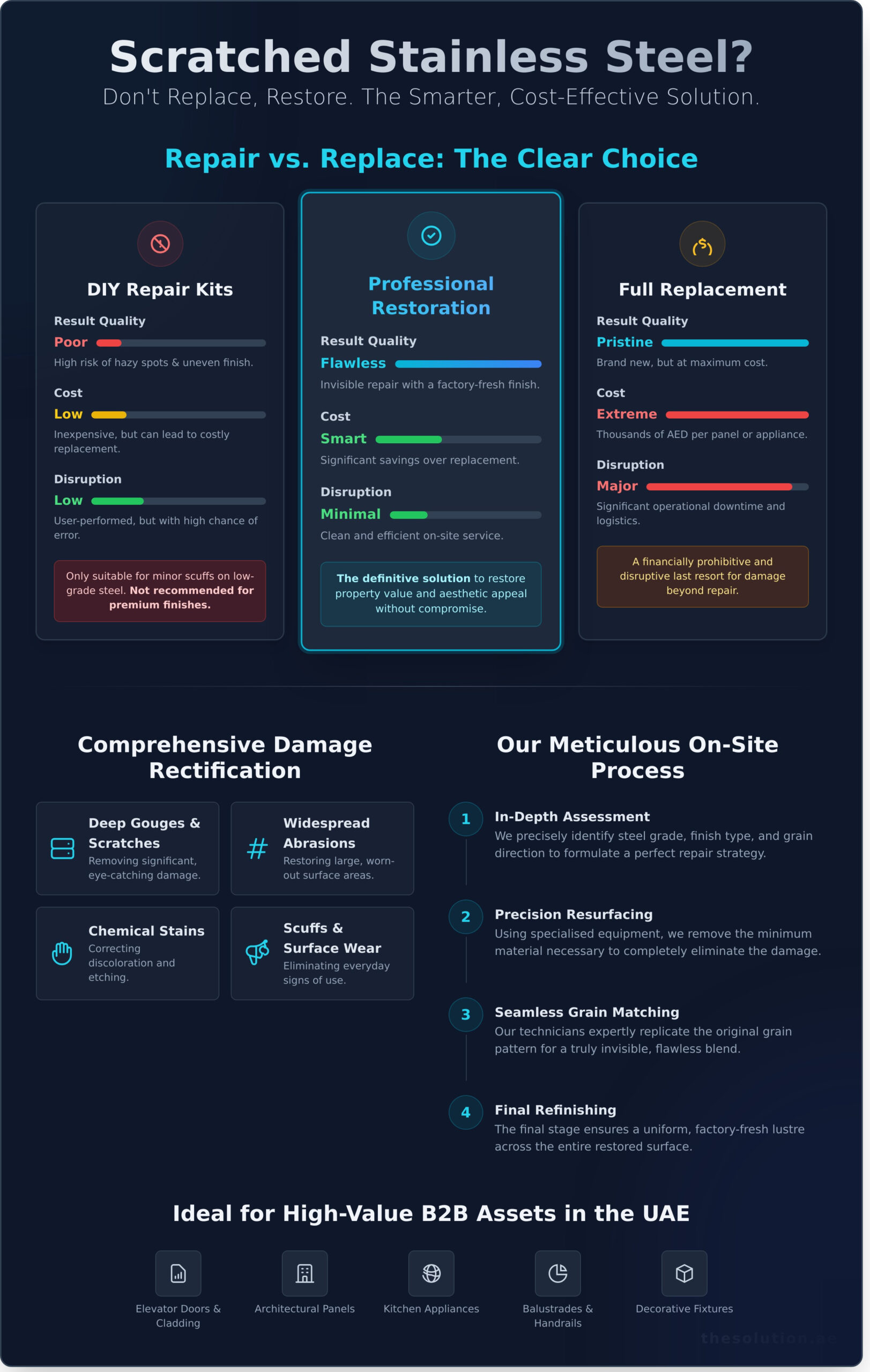 Professional Stainless Steel Scratch Removal Service in Dubai & UAE
