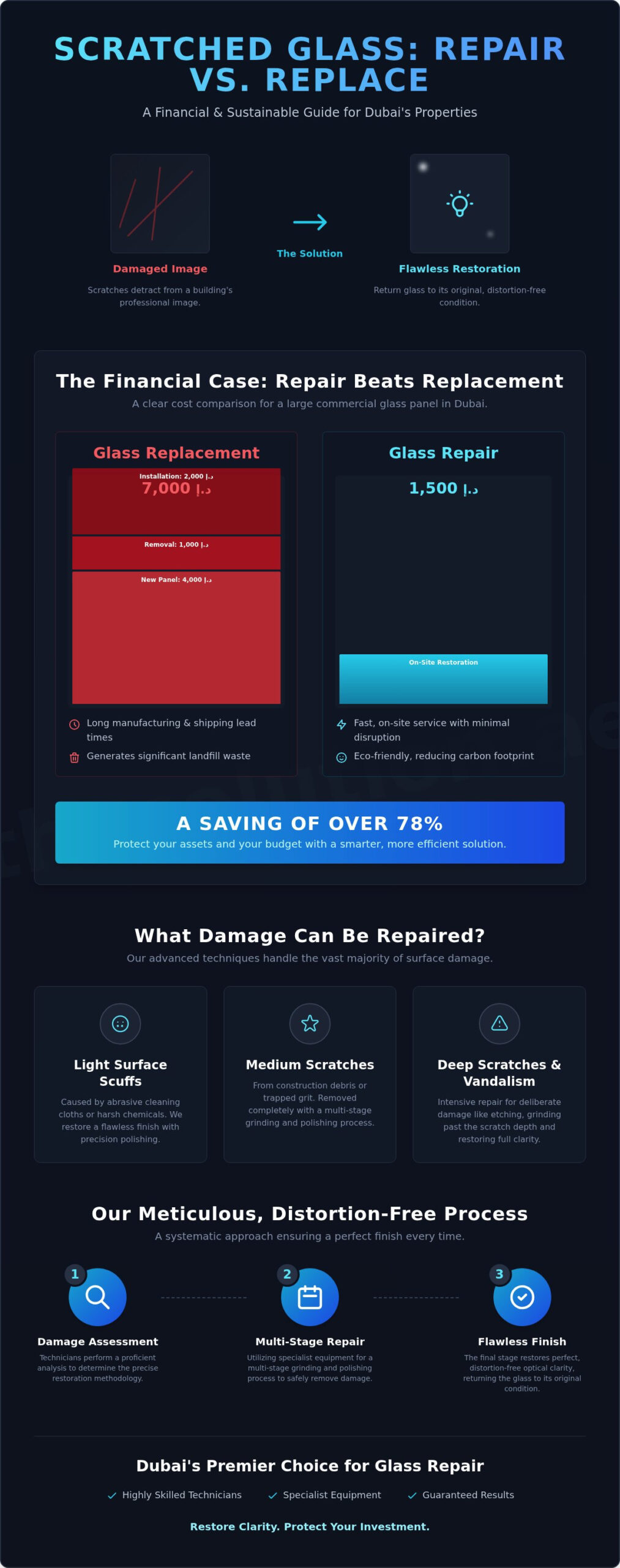 Scratched Glass Repair Dubai: The Cost-Effective Alternative to Replacement