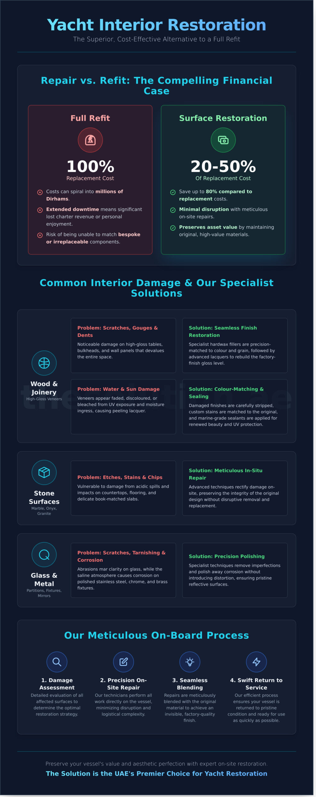 Yacht Interior Surface Restoration: The Definitive Guide