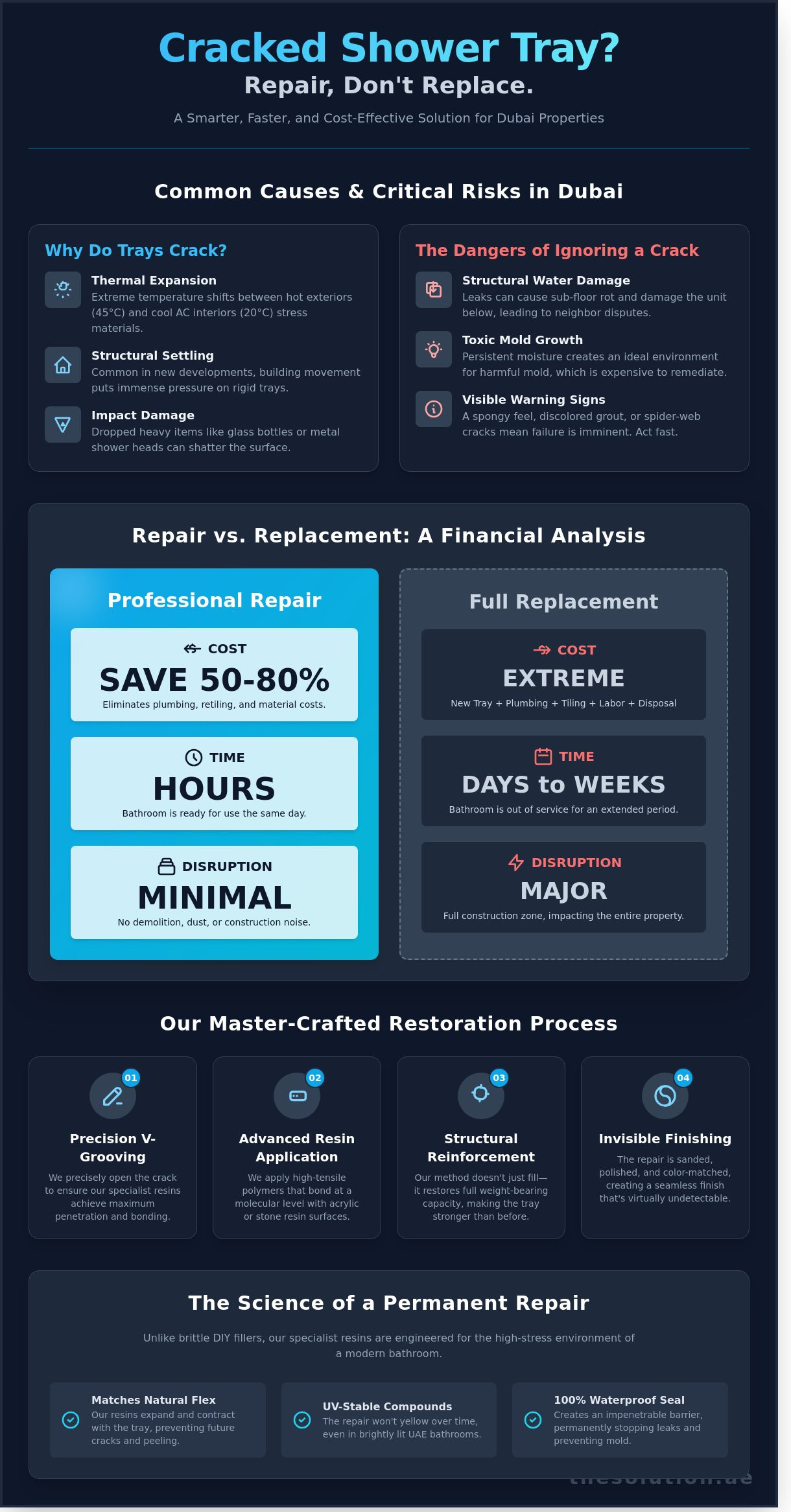 Cracked Shower Tray Repair in Dubai: The Professional Restoration Guide