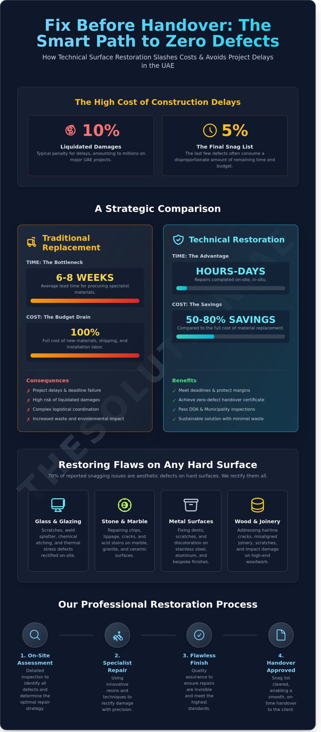 Fixing Construction Defects Before Handover: The Ultimate Guide to Surface Restoration