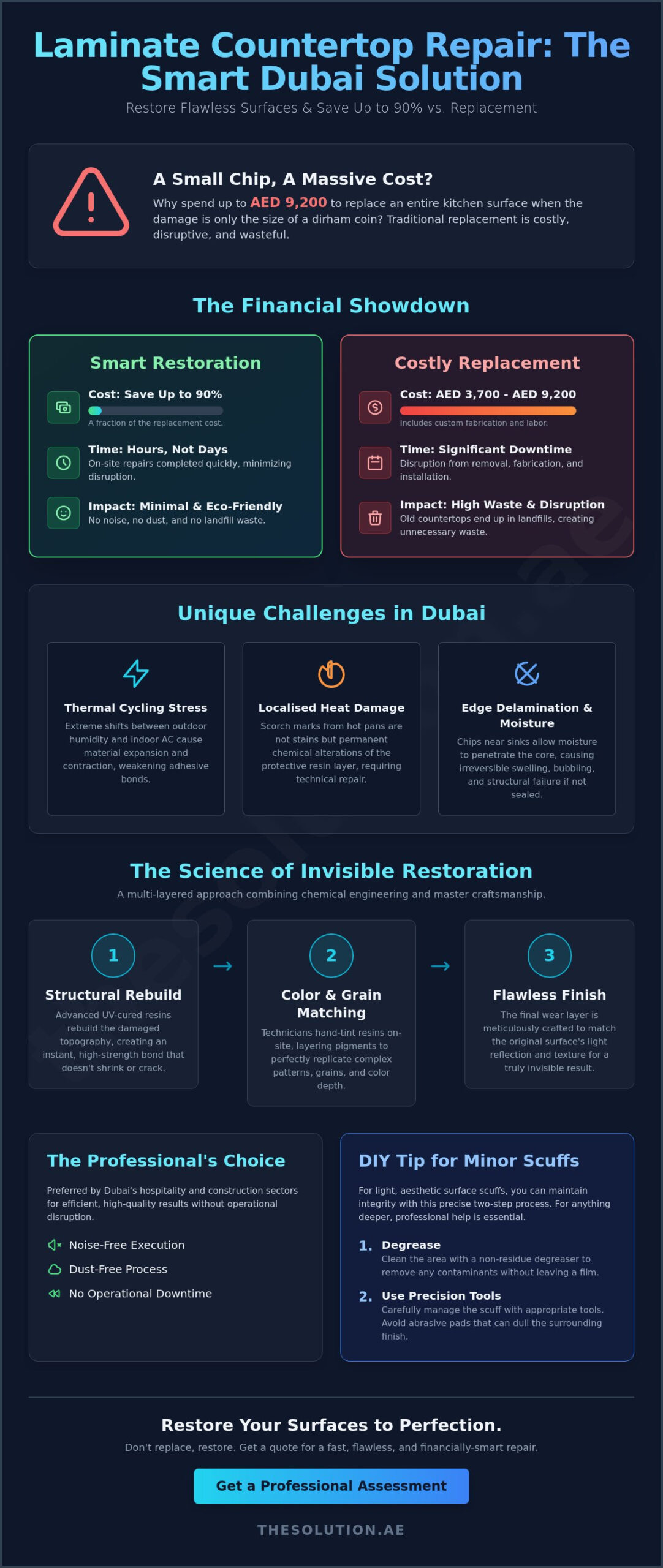 Laminate Countertop Repair in Dubai: The Professional Restoration Guide