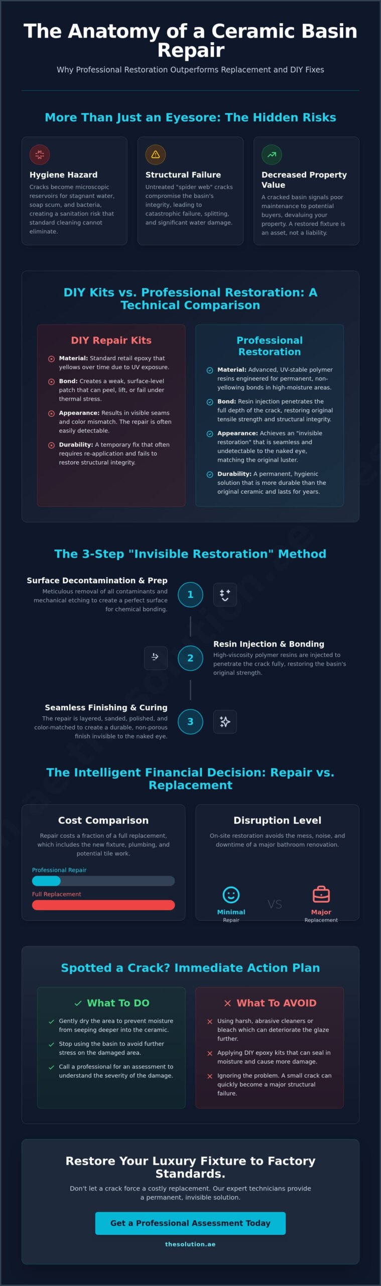 Ceramic Basin Crack Repair: The Professional Guide to Invisible Restoration